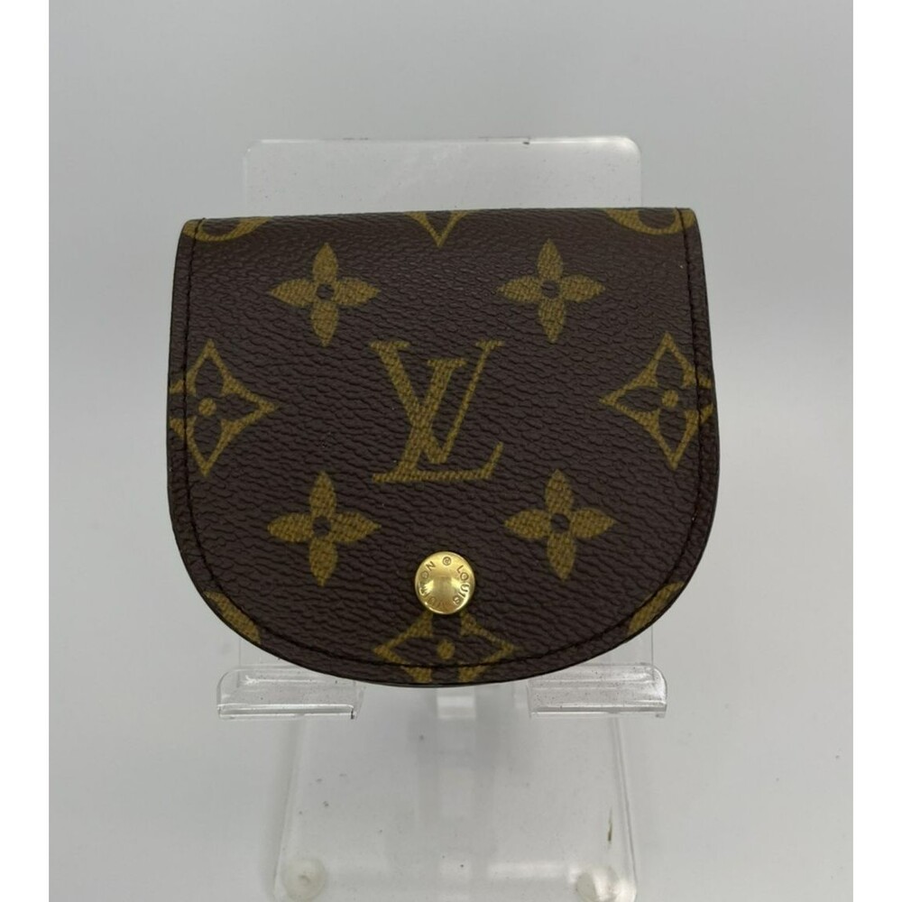 Authentic Louis Vuitton Monogram Porte Monnaie Gousset Coin Purse Brown /113